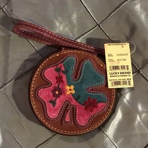 Lucky Brand Leather / Suede Wristlet NWT